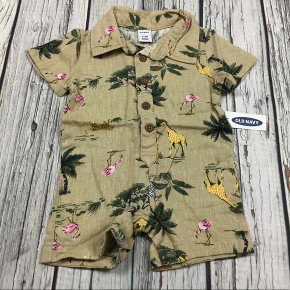 Old Navy Boys 0-3 Month Set of 2 Shorts Romper - Picture 5 of 8